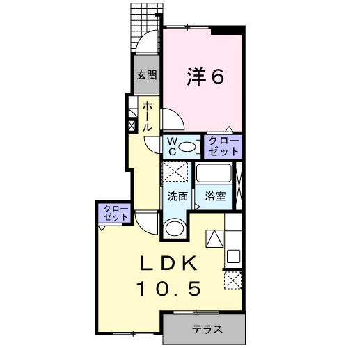 シャトレ－ヌ立花Ｂ 102号室 間取り