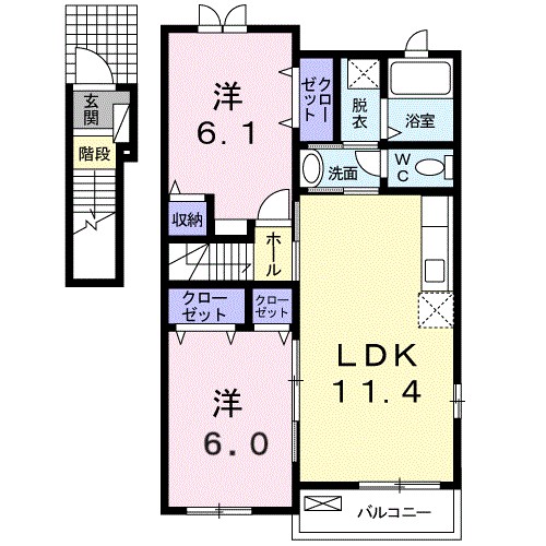 シュトラーレン 202号室 間取り