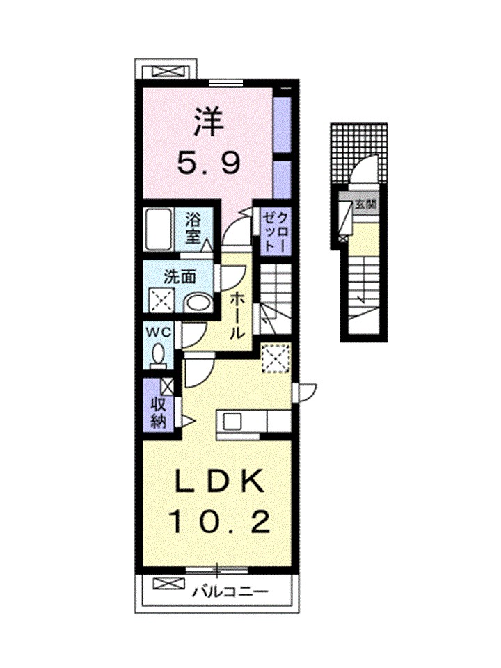 グランデ・プリムラＢ 201号室 間取り