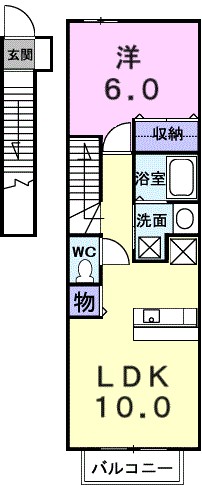 メアリー・ローズ　Ⅱ 202号室 間取り