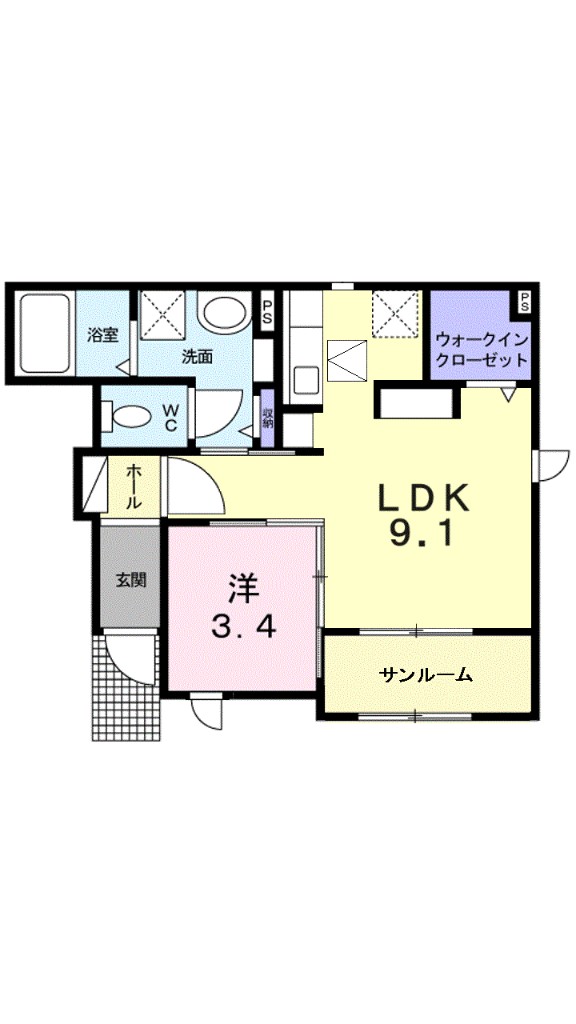ティーグル　ドゥー 105号室 間取り