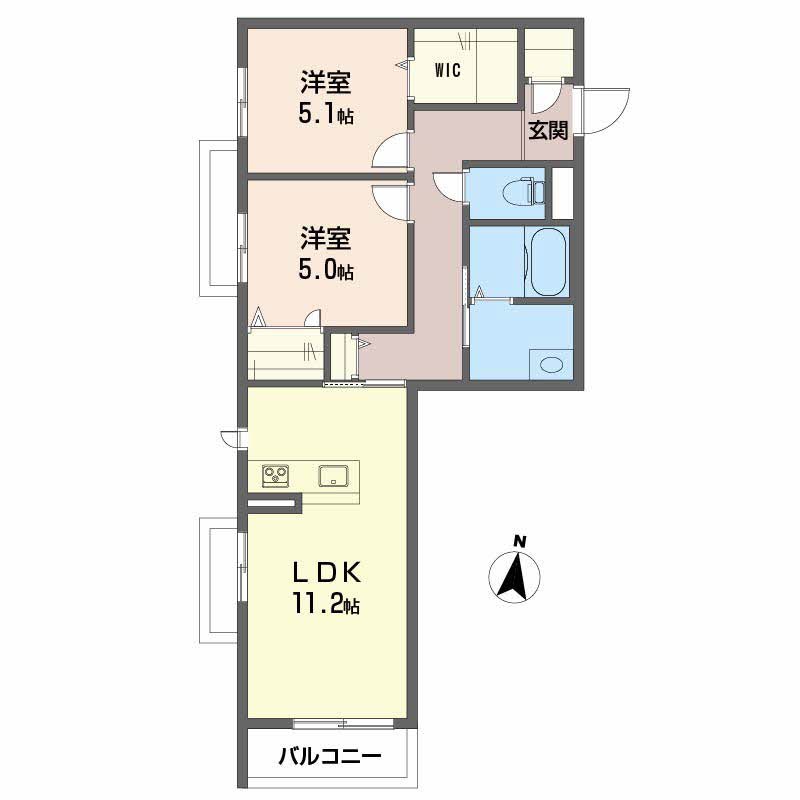 プレミアス 206号室 間取り