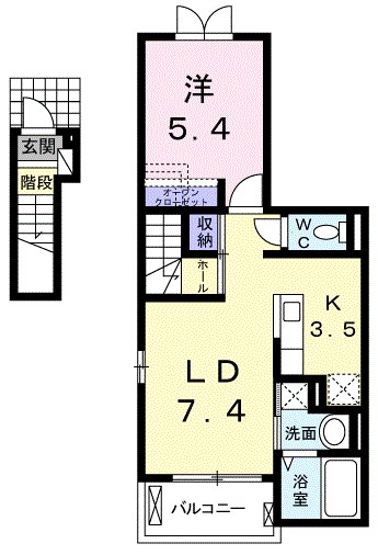 ウージー 202号室 間取り