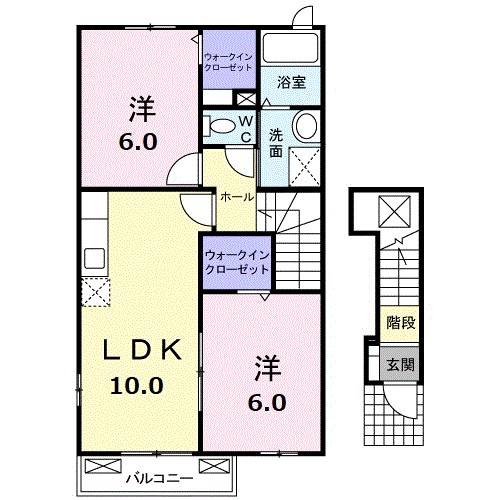 ハピネス　Ｅ 201号室 間取り