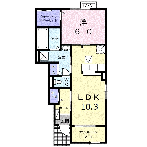 レジデンス鳥生６ 103号室 間取り