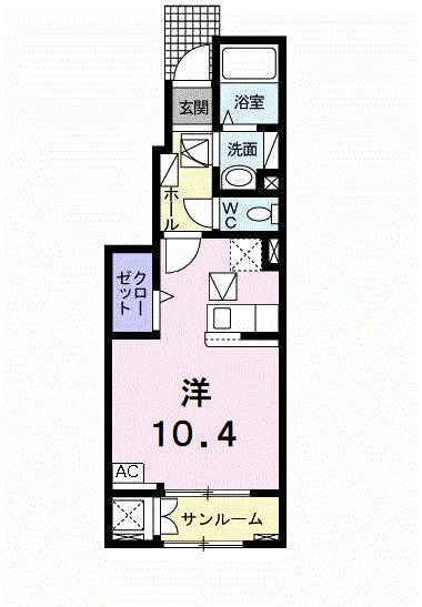 クラール東村　Ｆ 102号室 間取り