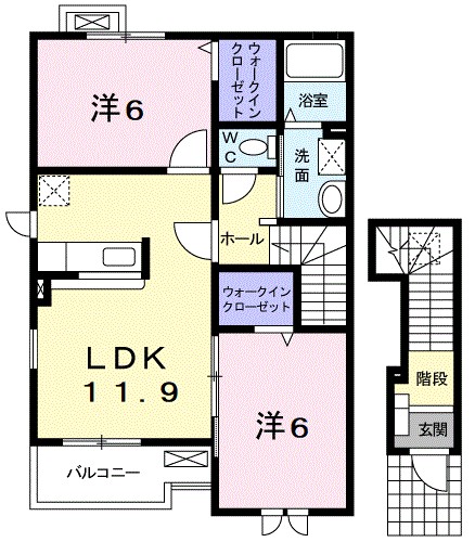 グランデＫⅡ　Ｂ 201号室 間取り