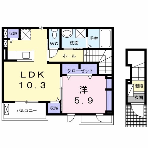 サンセール　Ⅱ 202号室 間取り