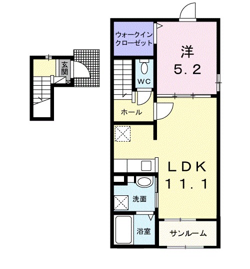 ルーベル　立花　Ⅱ 201号室 間取り