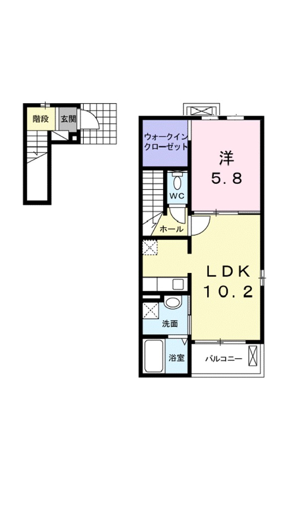 メゾン　シャルマン　Ａ 201号室 間取り
