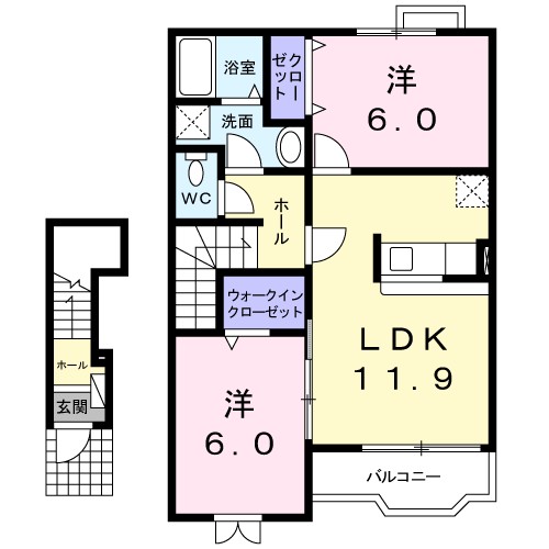 グランヴィア 203号室 間取り