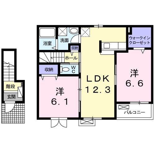 カーサ　ディ　ファーロ 202号室 間取り
