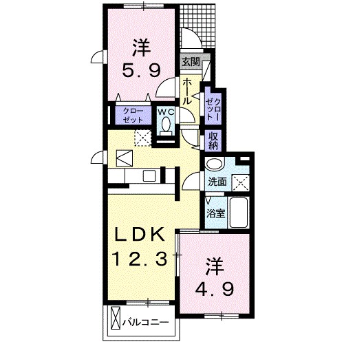 ジュネス・ＳＯＧＯ　Ａ 105号室 間取り