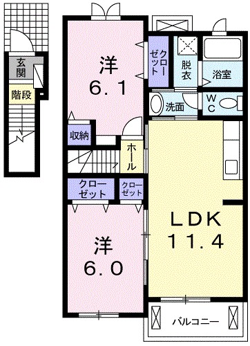 ネオタウンＢ 202号室 間取り