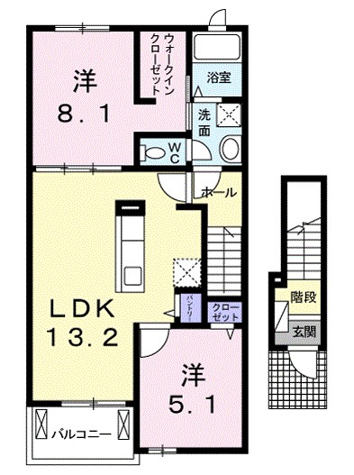 フェリオＡ 202号室 間取り