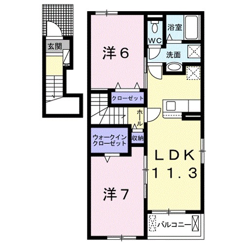 ソレイユＮⅢ 201号室 間取り