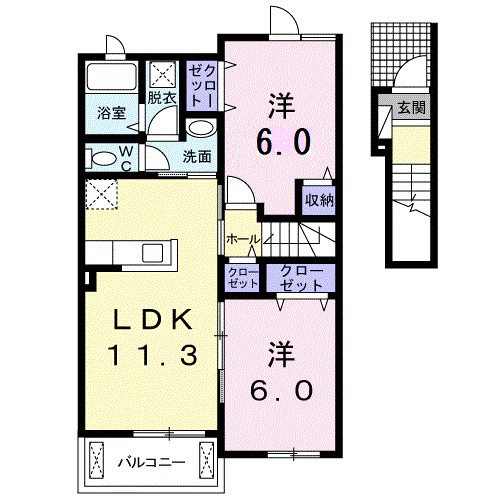 ガーベランスＢ 205号室 間取り