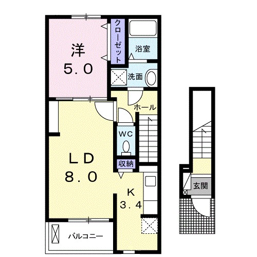 カーサ　ブラーボ 202号室 間取り