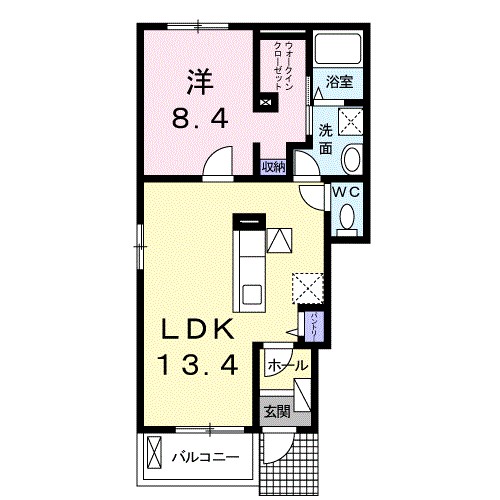モンテ　ラガッツァ 101号室 間取り