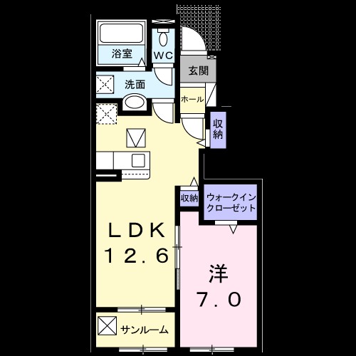 ソーレ　７Ｃ 102号室 間取り