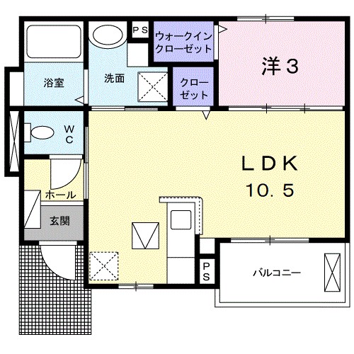 アカンサス 105号室 間取り