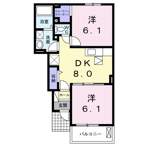 サンシャイン徳常 105号室 間取り