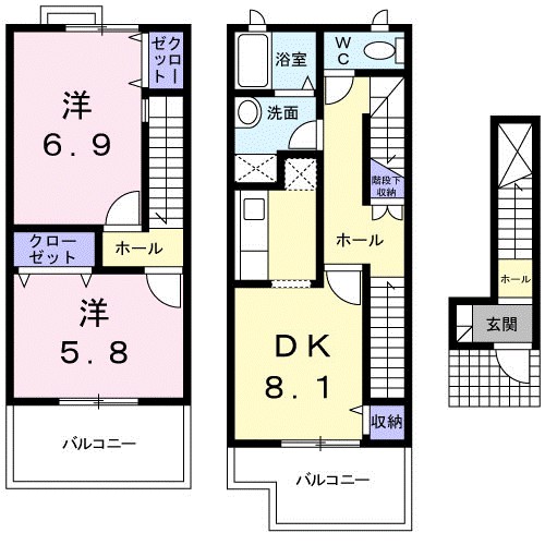 ビッグ・イースト上泉 205号室 間取り