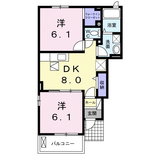エアリーⅡ 101号室 間取り