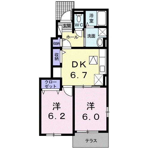クレメント　Ｂ 101号室 間取り