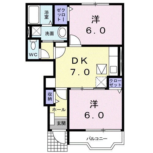 パシエンテＢ 103号室 間取り