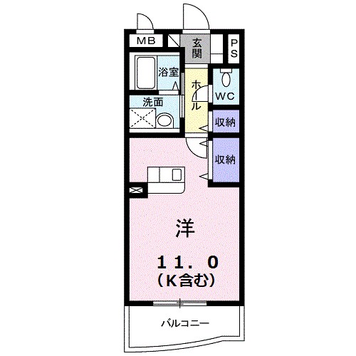 スカイルシパー 108号室 間取り