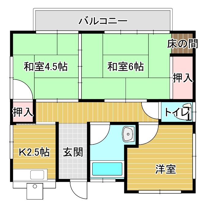 日野EH貸家（平屋） 間取り