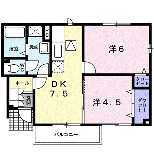 グラン・すずかぜの丘Ｃ 105号室 間取り