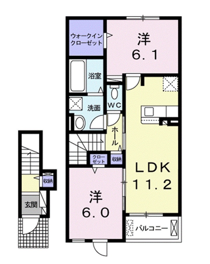 ベル　オーヴⅧ　Ａ 203号室 間取り