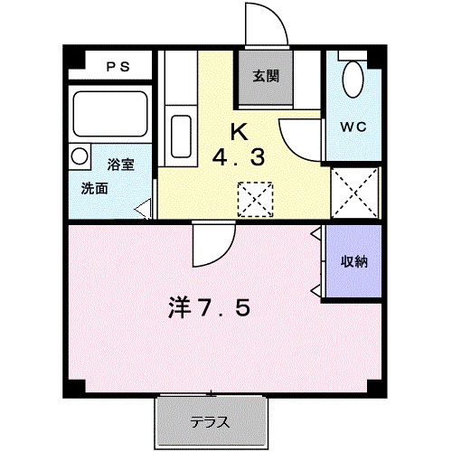 エスポワール馬越 102号室 間取り