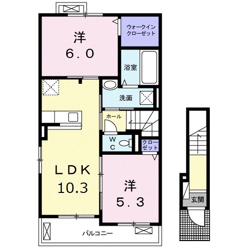 アフロディーテヴァンテアン 201号室 間取り