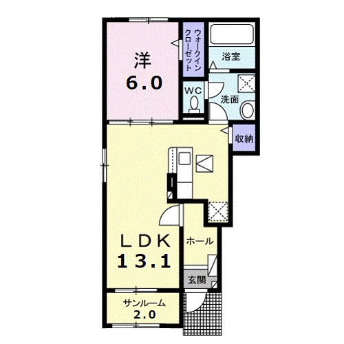 サンセール　Ⅳ 101号室 間取り