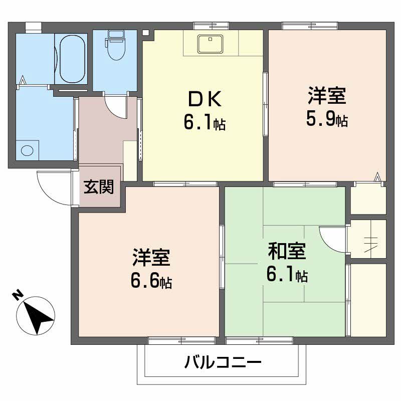 ファーブル衣干  B107号室 間取り
