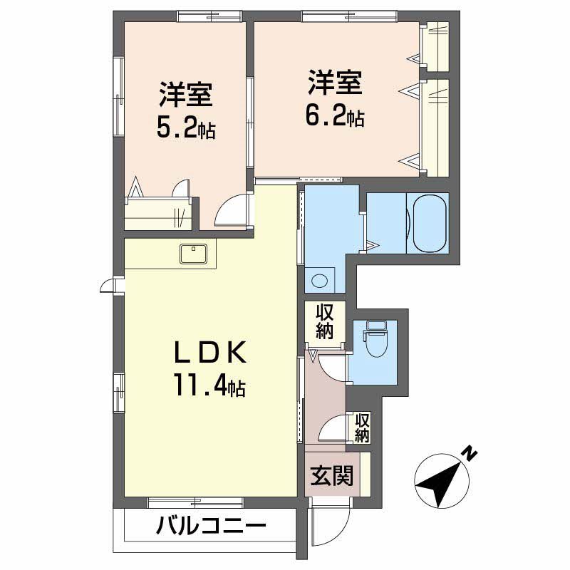 シャーメゾン立花   A101号室 間取り