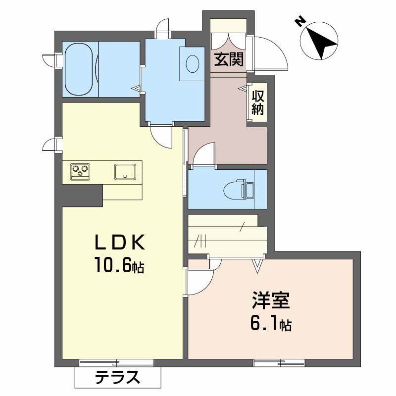 シャーメゾンErimo A102号室 間取り