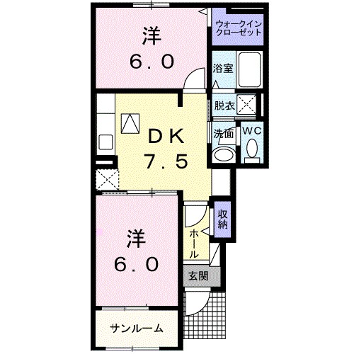 グレースガーデン南高下Ⅲ 102号室 間取り