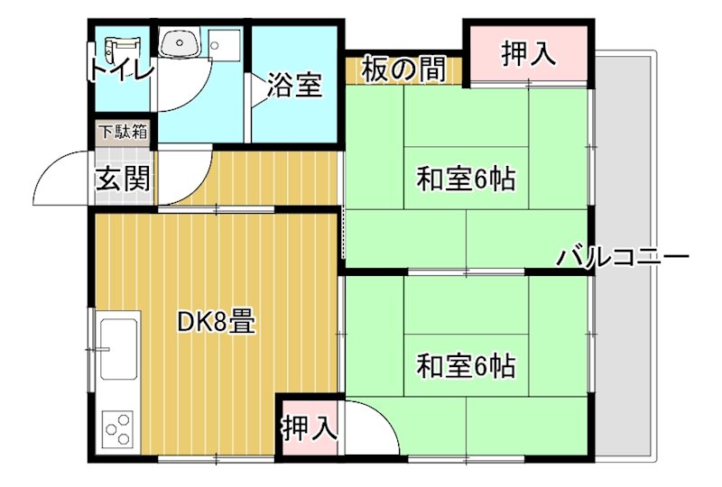 コーポ高池 202号室 間取り