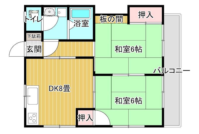 コーポ高池 202号室 間取り