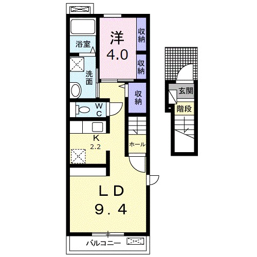 ルーベル　立花　Ⅰ 201号室 間取り