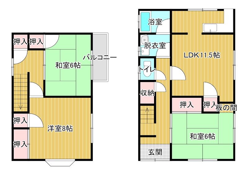 日野貸家（三町） 間取り