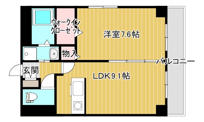 フォブールこもだA 102号室 間取り