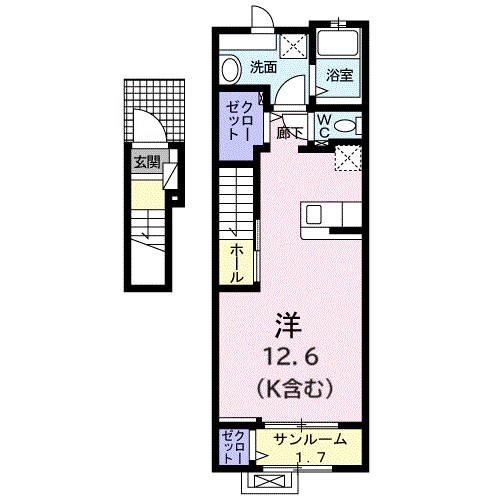 シャトレー 202号室 間取り