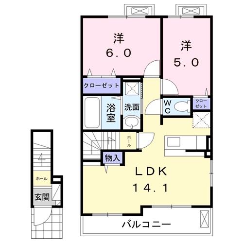 ＯＵＲ　ＣＩＴＹ　今治　Ⅰ 205号室 間取り