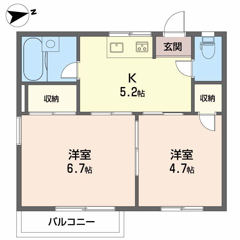 コーポサンライズ 201号室 間取り