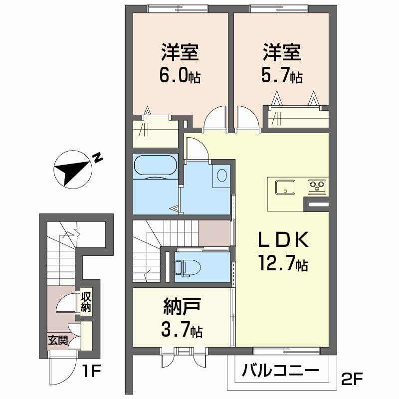 シャーメゾンニコル 202号室 間取り